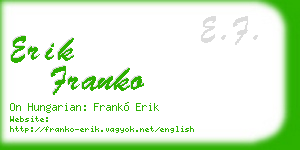 erik franko business card